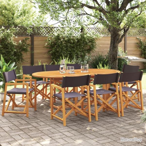 Chaises pliables de jardin lot de 8 gris fonc� tissu
