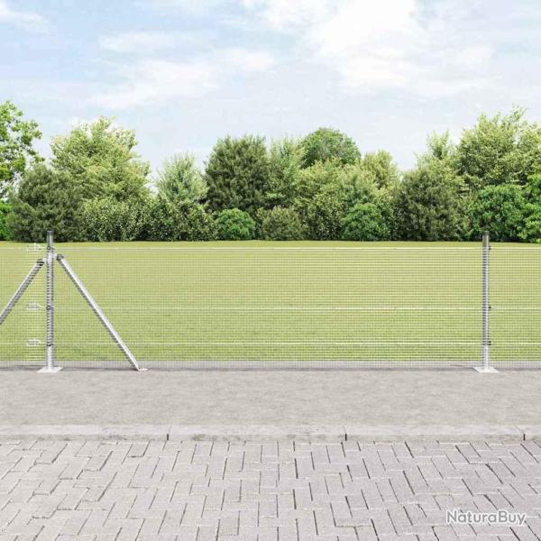 Cl�ture en fil soud� avec base en b�ton 100 x 0,5 m Argent�
