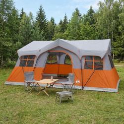 Tente familiale avec toit Gris et orange 487 x 340 x 216 cm