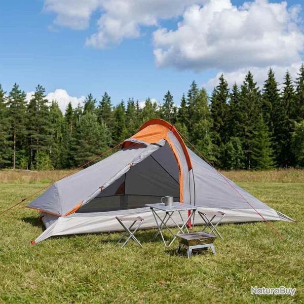 Tente de randonn�e Gris et orange 4 personnes