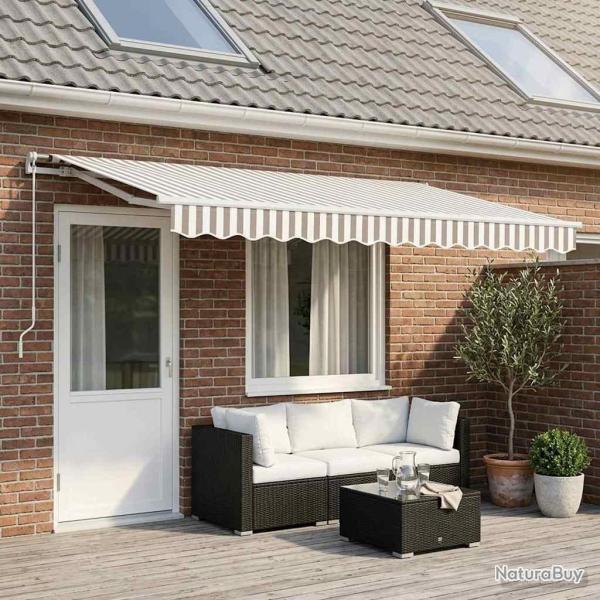 Toile de rechange pour auvent Gris clair et blanc 5 x 3 m
