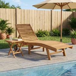 Transat 2 pcs Marron Bois de teck massif