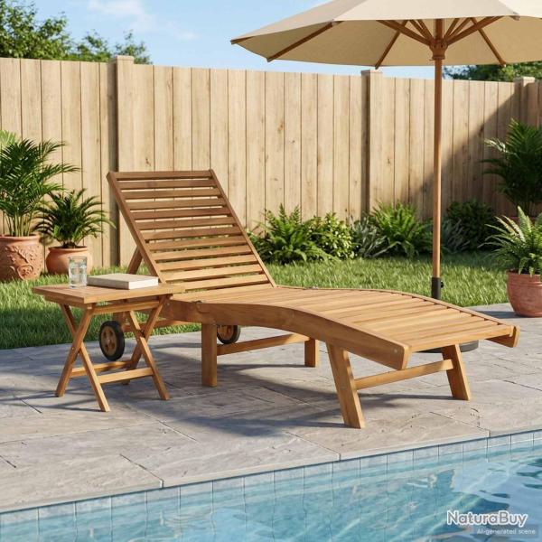 Transat 2 pcs Marron Bois de teck massif