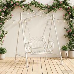 Banc Balan&ccedil;oire Acier 113 x 121,5 x 168 cm Blanc antique