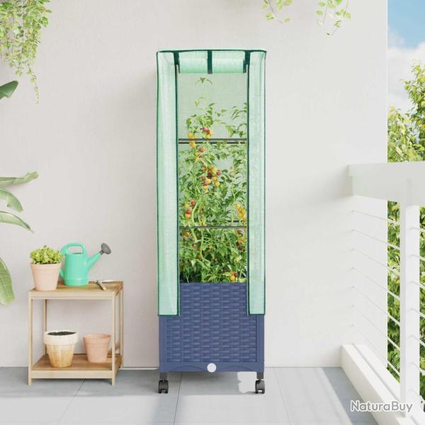 Jardini�re de jardin avec couverture de serre et roues PP