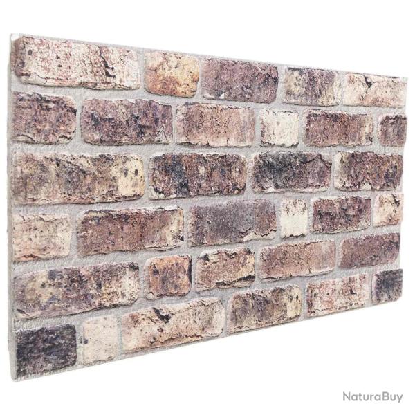Panneaux muraux 10 pcs Marron fonc� 100 x 50 cm Mousse EPS