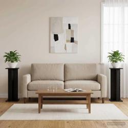 Support de Plante 2 pcs Ch&ecirc;ne Noir 25 x 25,5 x 80,5 cm
