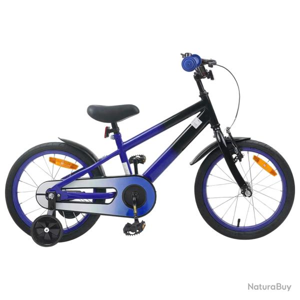 V�lo pour Enfants 16 Pouces pour 4-6 ans Bleu Noir