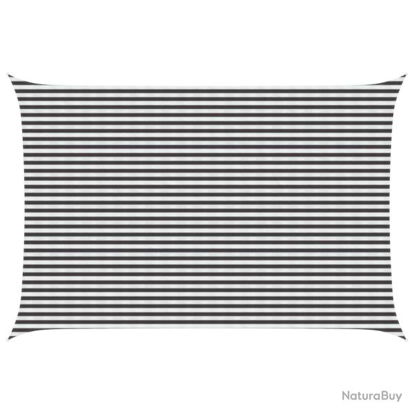 Voile d'ombre Anthracite et blanc 4 x 6 m HDPE