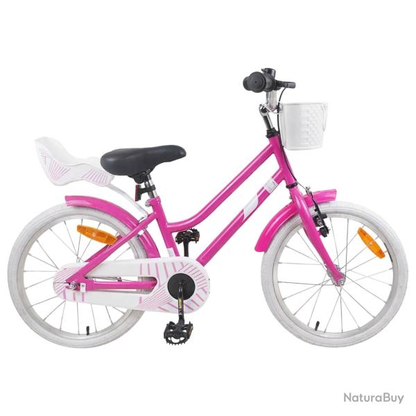 V�lo pour Enfants 18 Pouces pour les 5-7 ans Rose fonc�