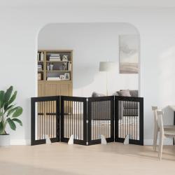 Porte de chien pliable avec supports 4 pcs Ch&ecirc;ne noir 321 cm