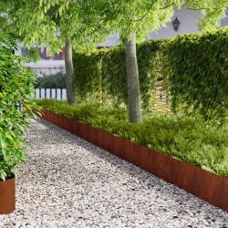 Bordure de Pelouse 20 pcs 103 x 30 cm m&eacute;tal Rouill&eacute;