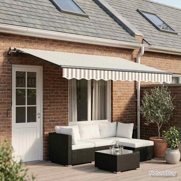 Auvent r�tractable Gris clair et blanc 400 � 350 cm
