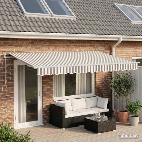 Auvent r�tractable Gris clair et blanc 400 � 350 cm