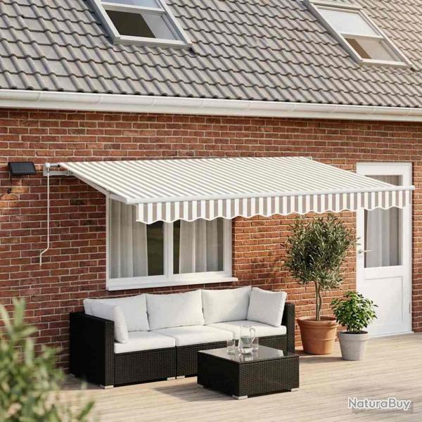 Auvent r�tractable Gris clair et blanc 400 � 350 cm