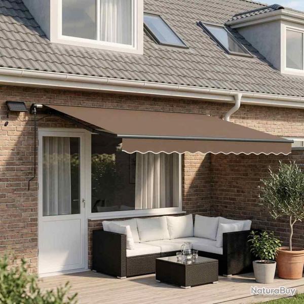 Auvent r�tractable Taupe 450 � 300 cm Tissu et Aluminium