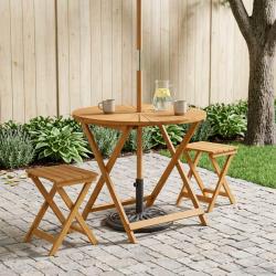 Table de jardin pliante Naturel &Oslash;90 x 75 cm