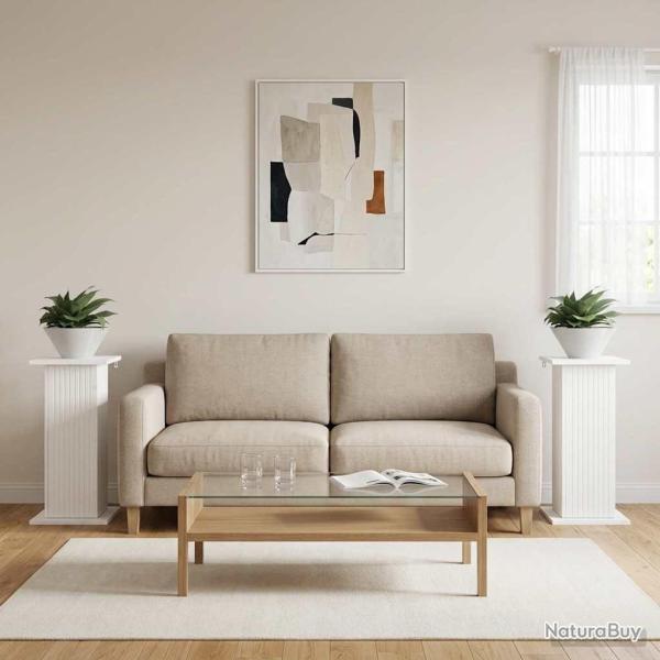 Support de Plante 2 pcs Blanc 30,5 x 30 x 60,5 cm