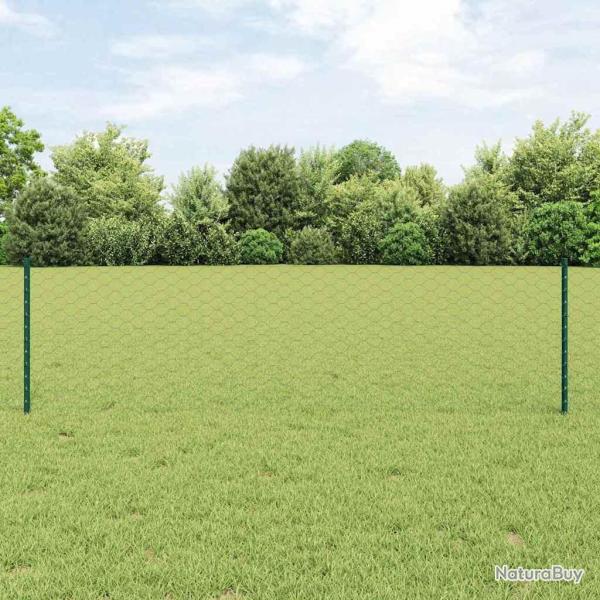 Cl�ture hexagonale avec poteau 10 x 0,6 m Vert Maille