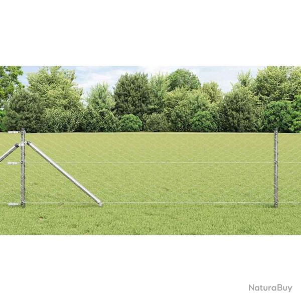 Cl�ture hexagonale avec poteau 25 x 0,6 m Acier galvanis�
