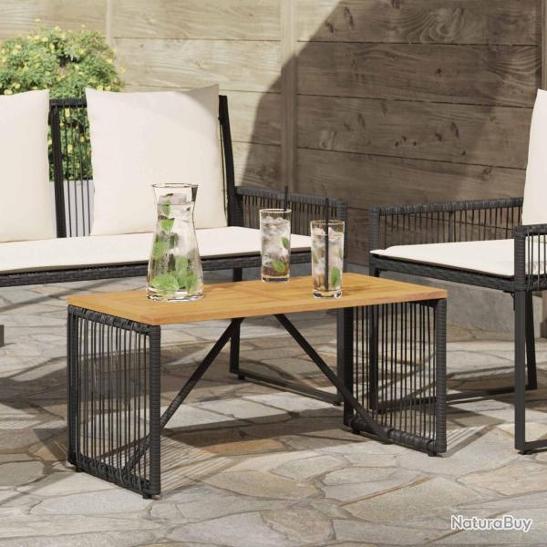 Table de jardin Noir et Marron 80 x 40 x 40 cm polyrotin