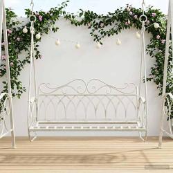 Banc Balan&ccedil;oire Acier 112 x 60 x 126,5 cm Blanc antique