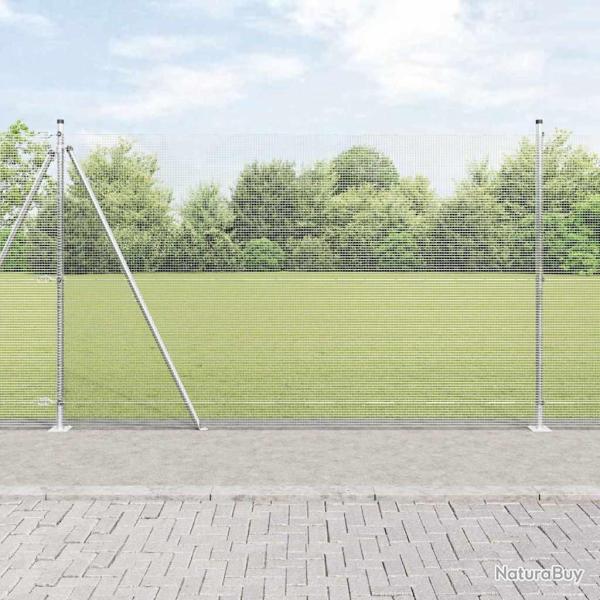 Cl�ture en fil soud� avec base en b�ton 50 x 1,5 m Argent�