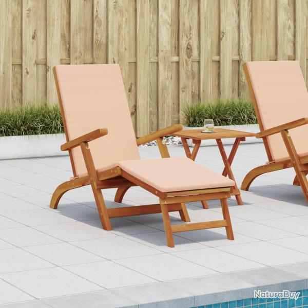 Chaise longue inclinable et pliable 2 pcs Beige
