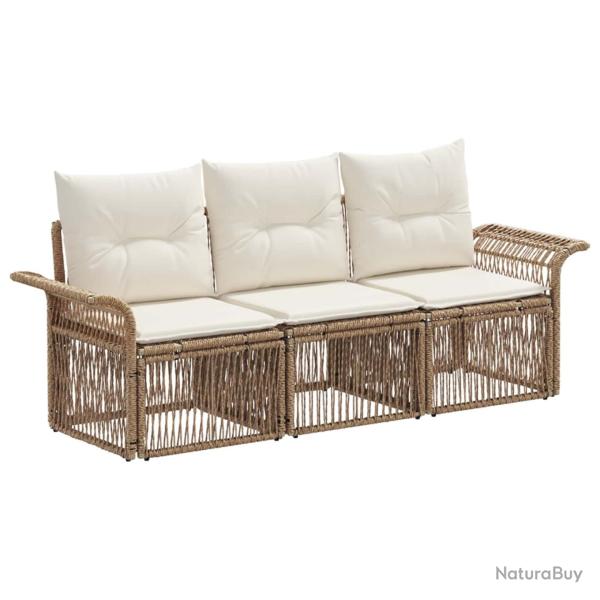 Ensemble de canap� de jardin 3 pcs Beige polyrotin