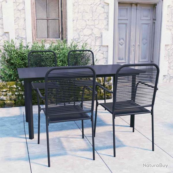 Ensemble � manger de jardin 5 pcs noir verre et acier