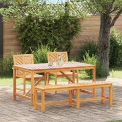 Ensemble de salle &agrave; manger pour jardin 4 pc Marron