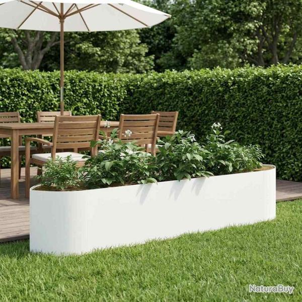 Jardin sur�lev� Blanc 220 x 40 x 40 cm Acier