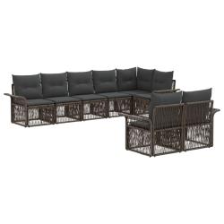 Ensemble de canap&eacute; de jardin 8 pcs Gris polyrotin