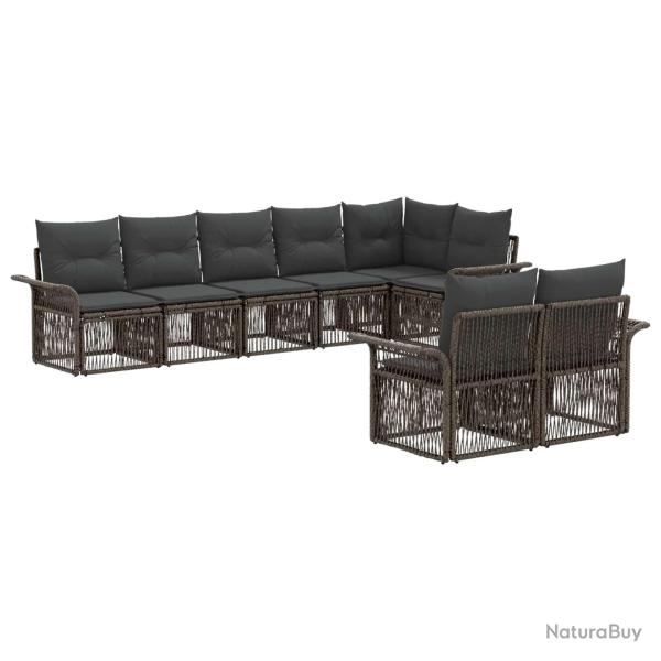 Ensemble de canap� de jardin 8 pcs Gris polyrotin