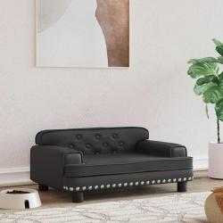 Lit pour chien noir 70x45x30 cm similicuir