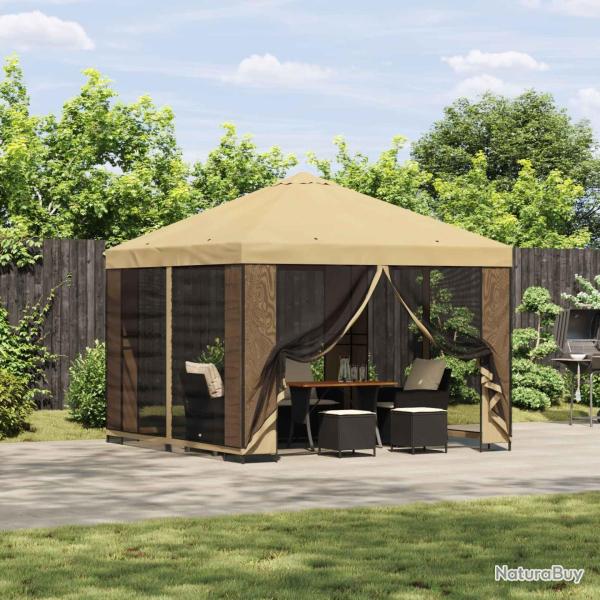 Abri de jardin avec parois 3 x 3 m Cr�me Polyester et Acier
