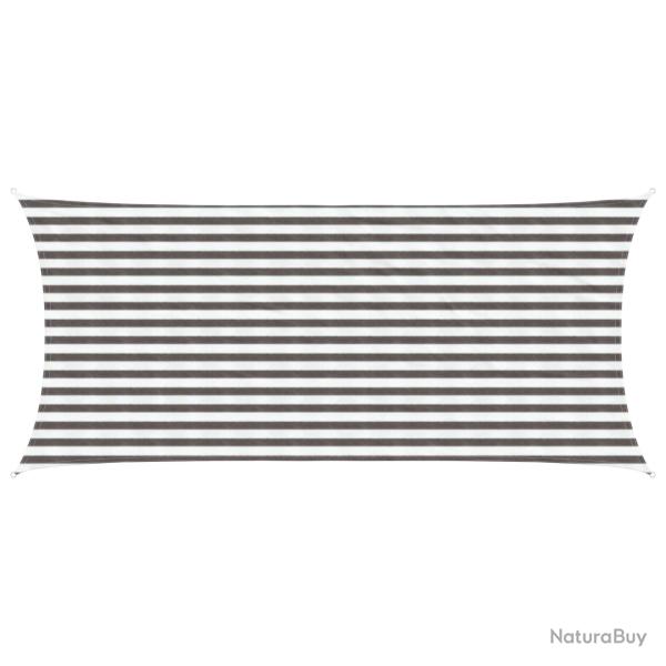 Voile d'ombre Gris clair et blanc 2 x 5 m HDPE