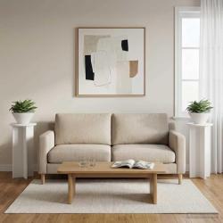 Support de Plante 2 pcs Blanc &Oslash;29,5 x 60 cm Bois d'ing&eacute;nierie