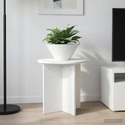 Support de Plante 2 pcs Blanc &Oslash;40 x 40 cm Bois d'ing&eacute;nierie