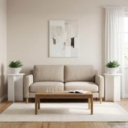 Support de Plante 2 pcs Blanc &Oslash;40 x 60 cm Bois d'ing&eacute;nierie