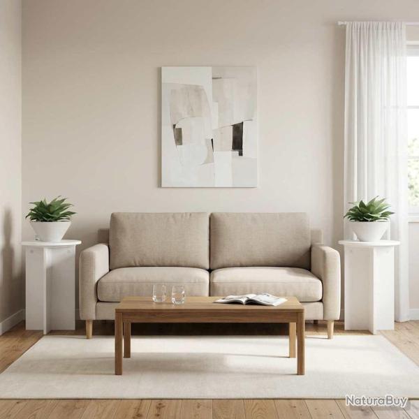 Support de Plante 2 pcs Blanc �40 x 60 cm Bois d'ing�nierie