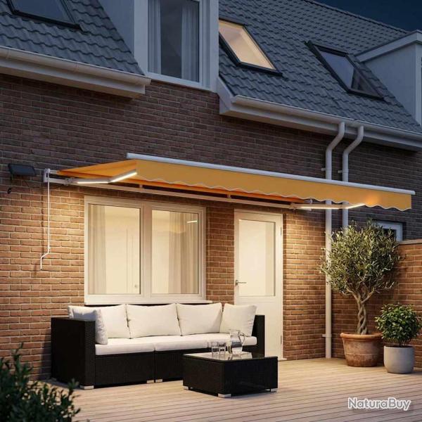 Auvent r�tractable Sable 500 � 300 cm Tissu et Aluminium