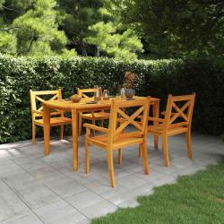 Ensemble &agrave; manger de jardin 5 pcs Bois d'acacia solide