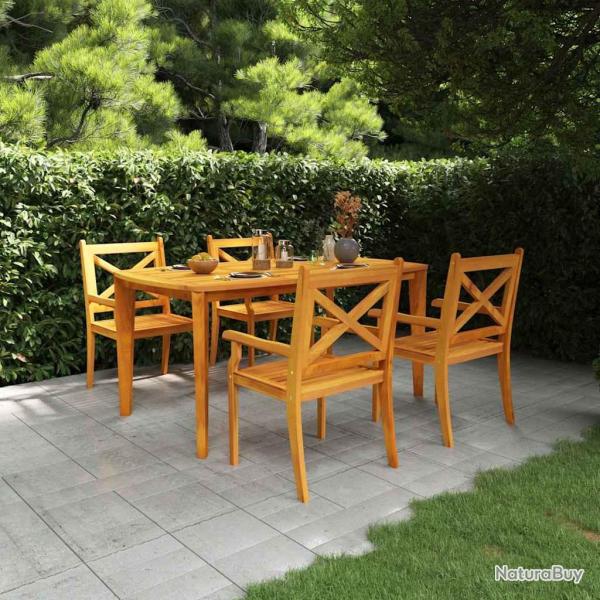 Ensemble � manger de jardin 5 pcs Bois d'acacia solide