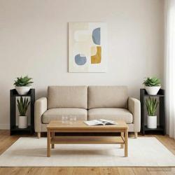 Support de Plante Ch&ecirc;ne Noir 30 x 30 x 60 cm Bois d'ing&eacute;nierie