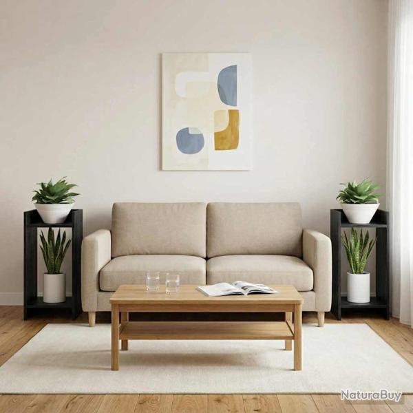 Support de Plante Ch�ne Noir 30 x 30 x 60 cm Bois d'ing�nierie
