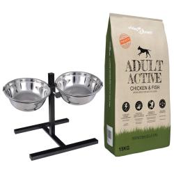 Support de nourriture et bol avec nourriture pour chien