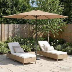Parasol de jardin 300 x 300 cm Polyester Rectangulaire Taupe