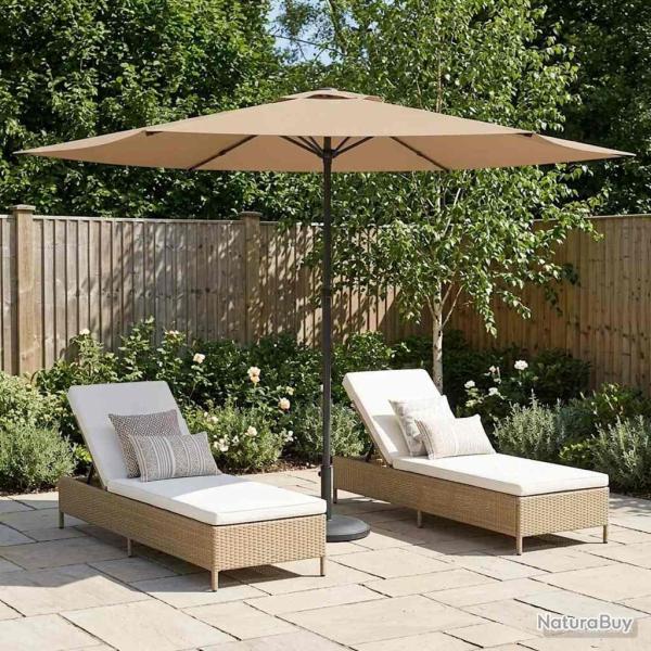 Parasol de jardin 300 x 300 cm Polyester Rectangulaire Taupe