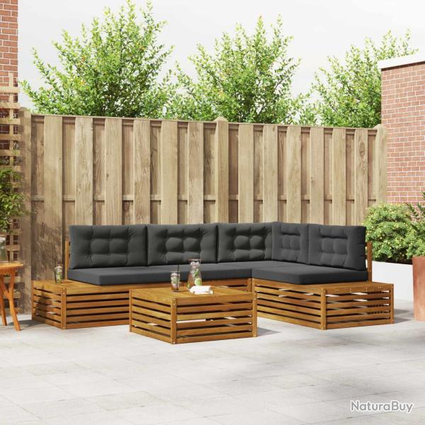 Ensemble de canap�s d'ext�rieur 5 Pi�ce Naturel et Anthracite